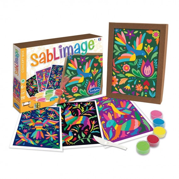 SentoSphère - RECHARGE SABLIMAGE - PIRATES - 889R - Kit Loisir Créatif - 4  planches à colorier avec du sable - A partir de 4 ans - Fabriqué en France