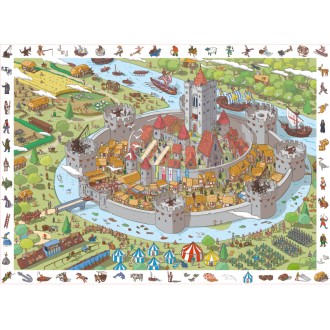 Puzzle 100 pièces " Cherche et trouve " - Le Château Fort